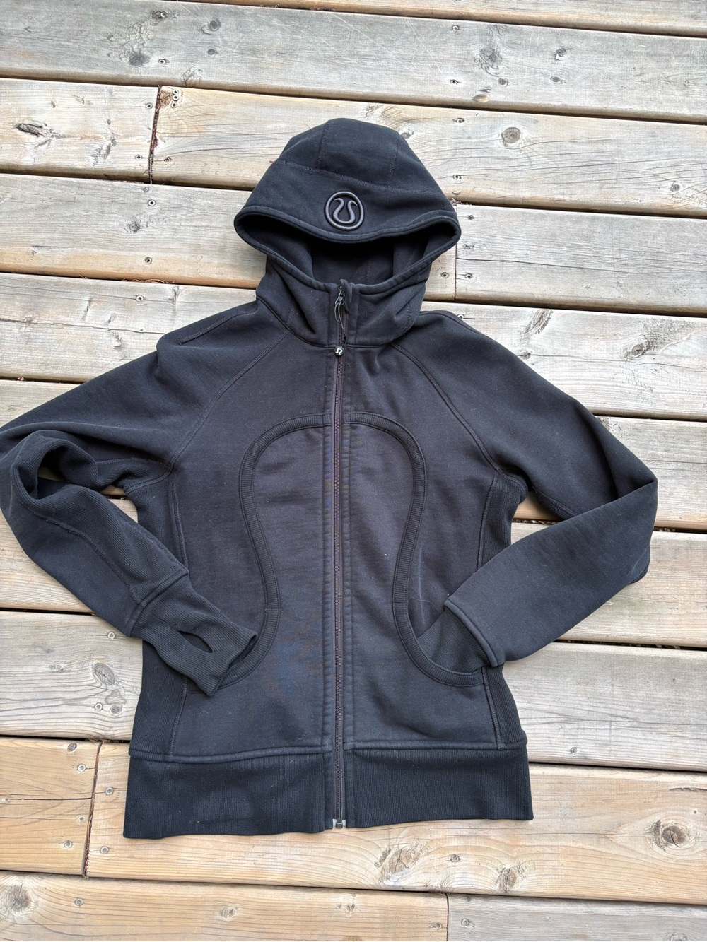Lululemon athletica Black Hooded Full-Zip Jacket